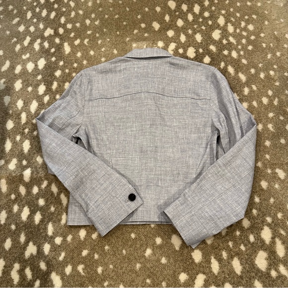 Theory Denim Light JCKT/Long Sleeve Bluet Melange Eco Sharkskin Top. Size S NWT - Picture 15 of 15